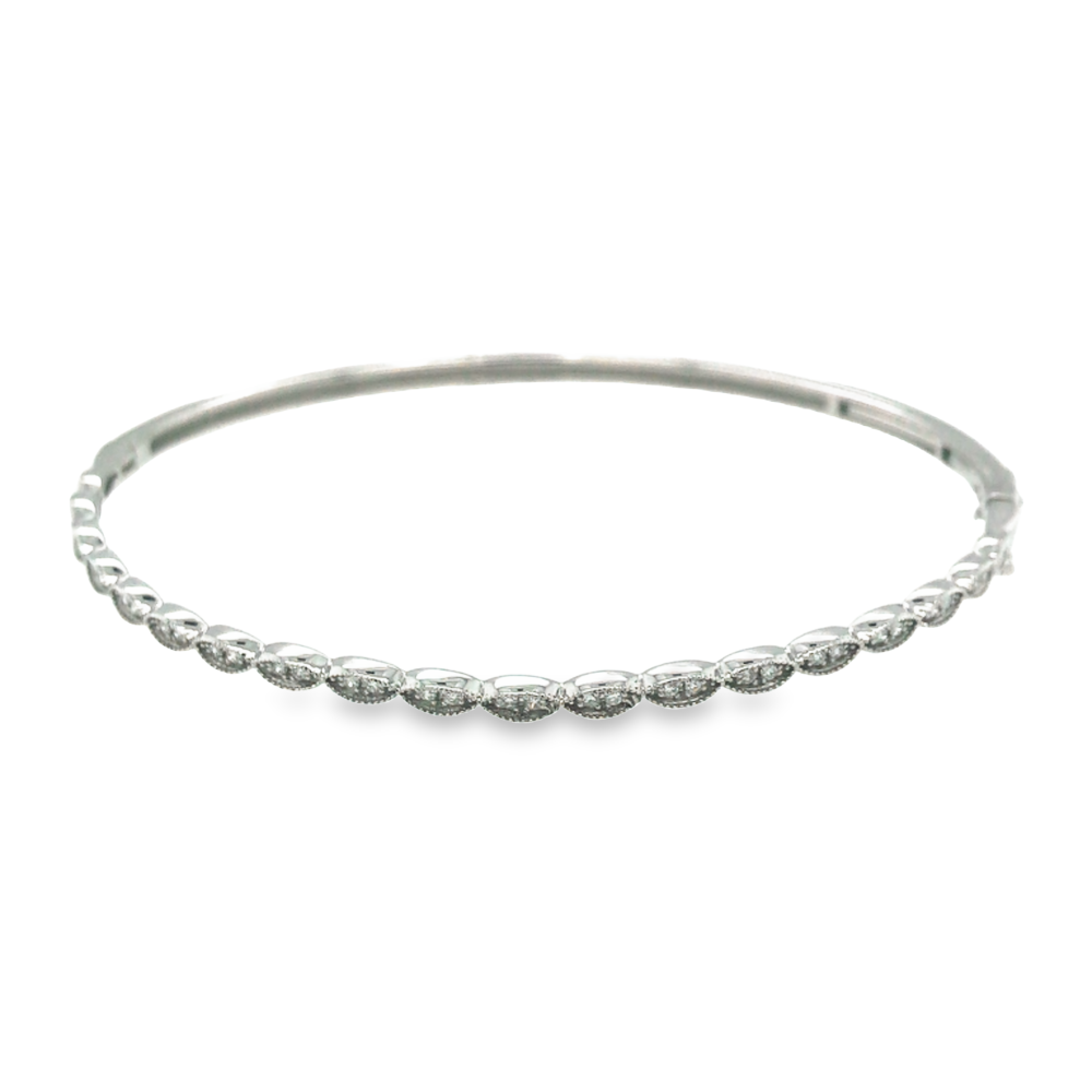 9ct White Gold Diamond Bangle image 0
