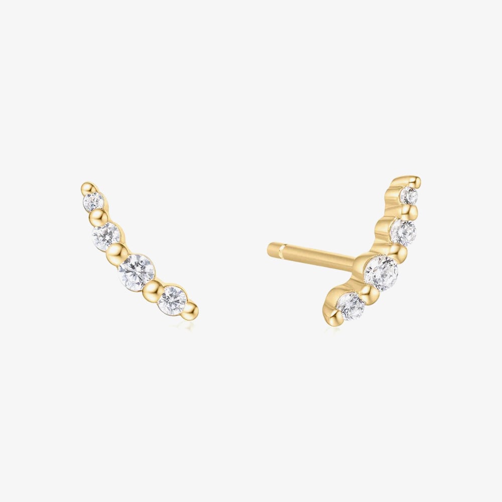 Ania Haie Gold Bezel Beaded Stone Stud Earrings E065-01GE065-01G