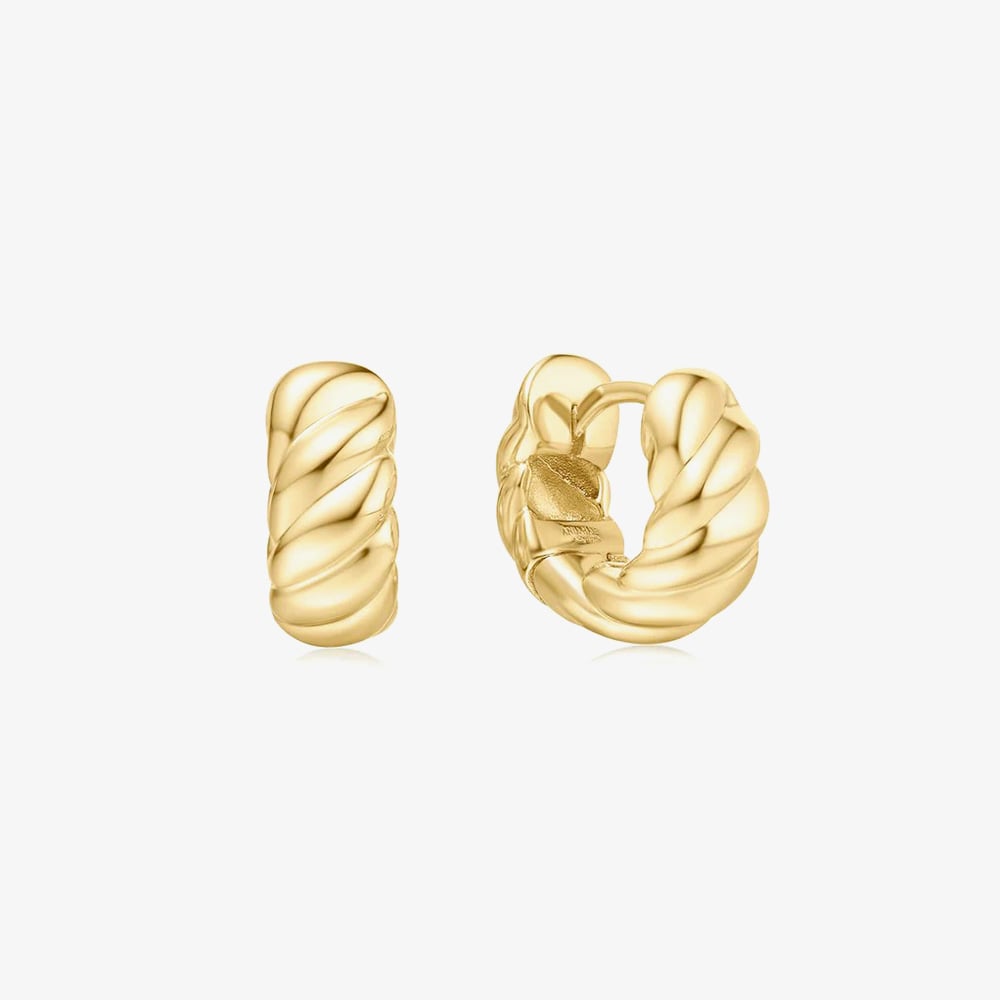 Ania Haie Gold Bold Texture Small Huggie Hoop Earrings E063 - 06GE063-06G