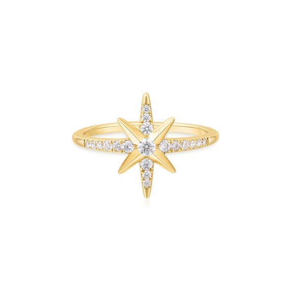 Ania Haie Gold Eight - Pointed Star Signet Ring R065 - 02G - 54R065-02G-54