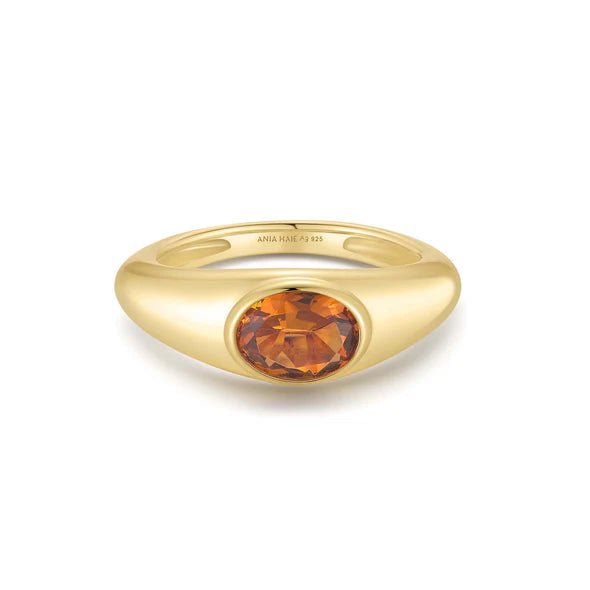 Ania Haie Gold Sculptural Gemstone Maillard Ring R066 - 02G - 54R066-02G-54
