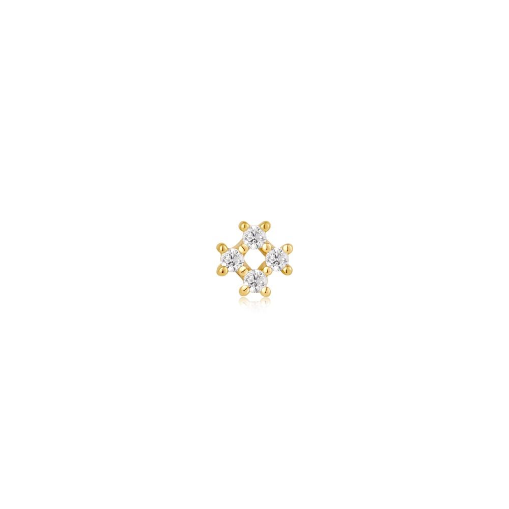 Ania Haie Gold Sparkle Cross Barbell Single Earring