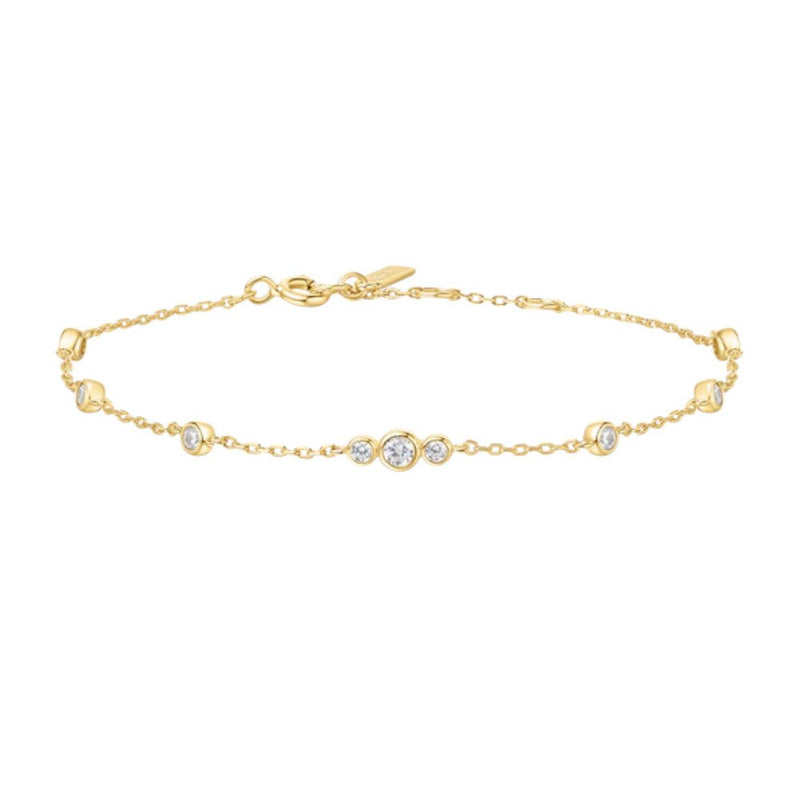 Ania Haie Gold Sparkling Bezel Cubic Zirconia Station Bracelet B065 - 03GB065-03G