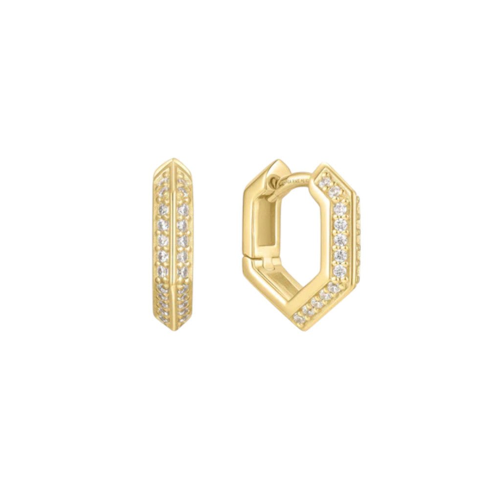 Ania Haie Gold Sparkling Shield Huggie Hoop Earrings E067-06GE067-06G