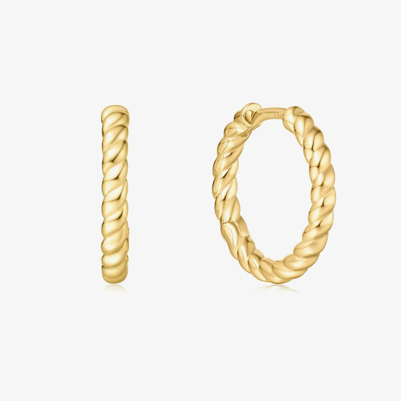 Ania Haie Gold Texture Medium Huggie Hoop Earrings E063-05GAPP-E063-05G
