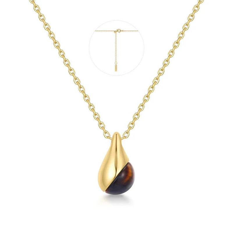 Ania Haie Gold Tiger Eye Droplet Pendant Necklace N068 - 05GN068-05G
