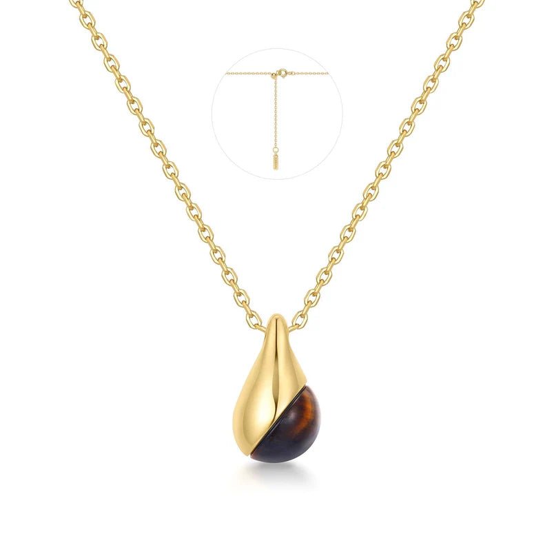 Ania Haie Gold Tiger Eye Droplet Pendant Necklace N068 - 05GN068-05G