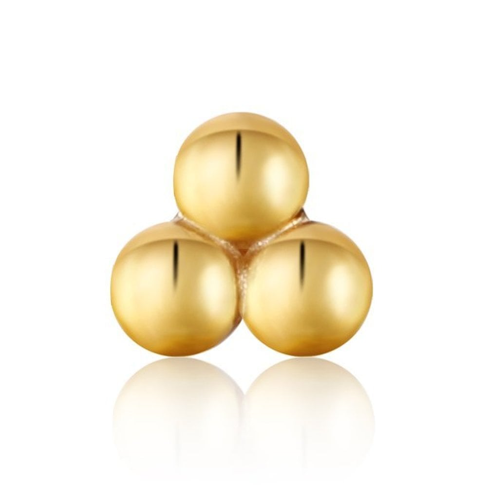 Ania Haie Gold Triple Ball Barbell Single Stud Earring