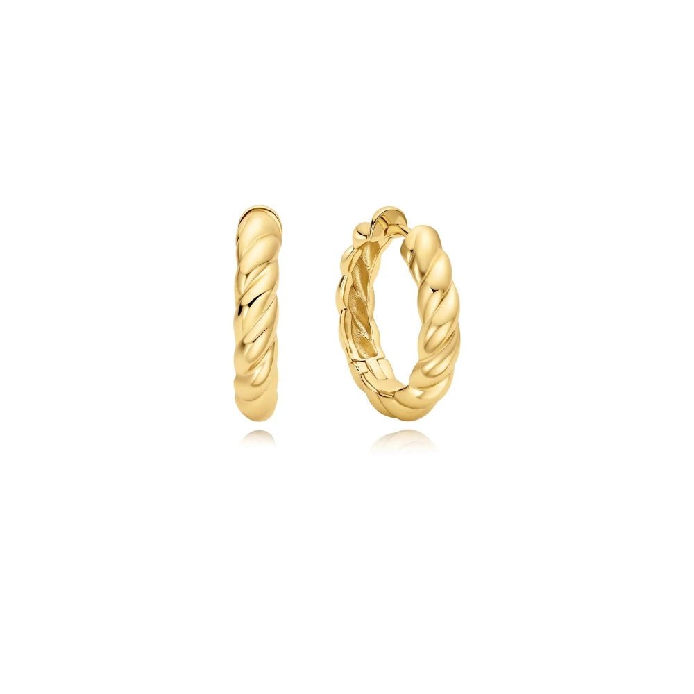 Ania Haie Gold Twisted Huggie Hoop Earrings E072-09GE072-09G
