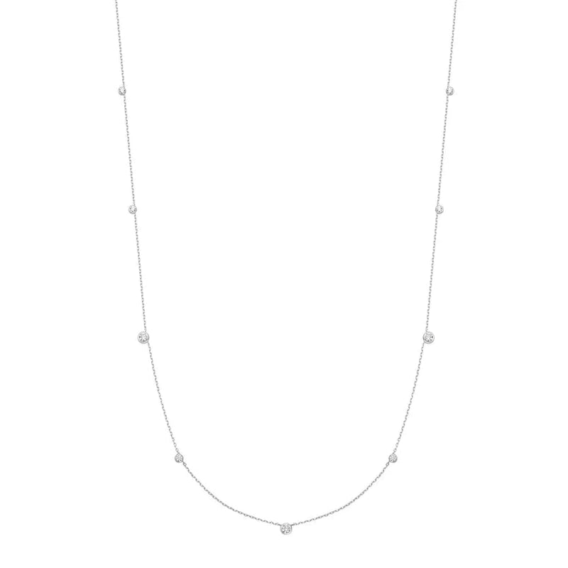 Ania Haie Silver Bezel Cubic Zirconia Station Necklace N065 - 06HN065-06H