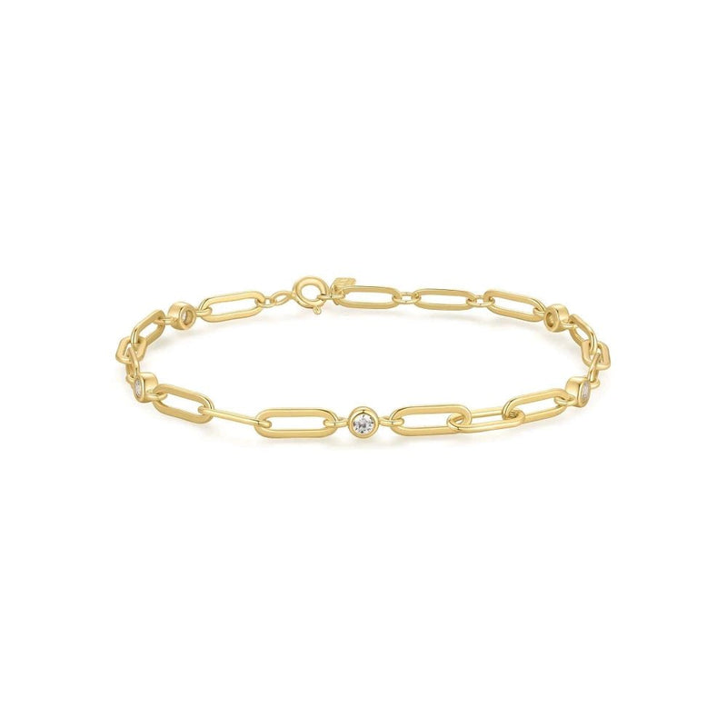 Ania Haie Silver Bezel Station Paper Clip Chain Bracelet B069-01GB069-01H