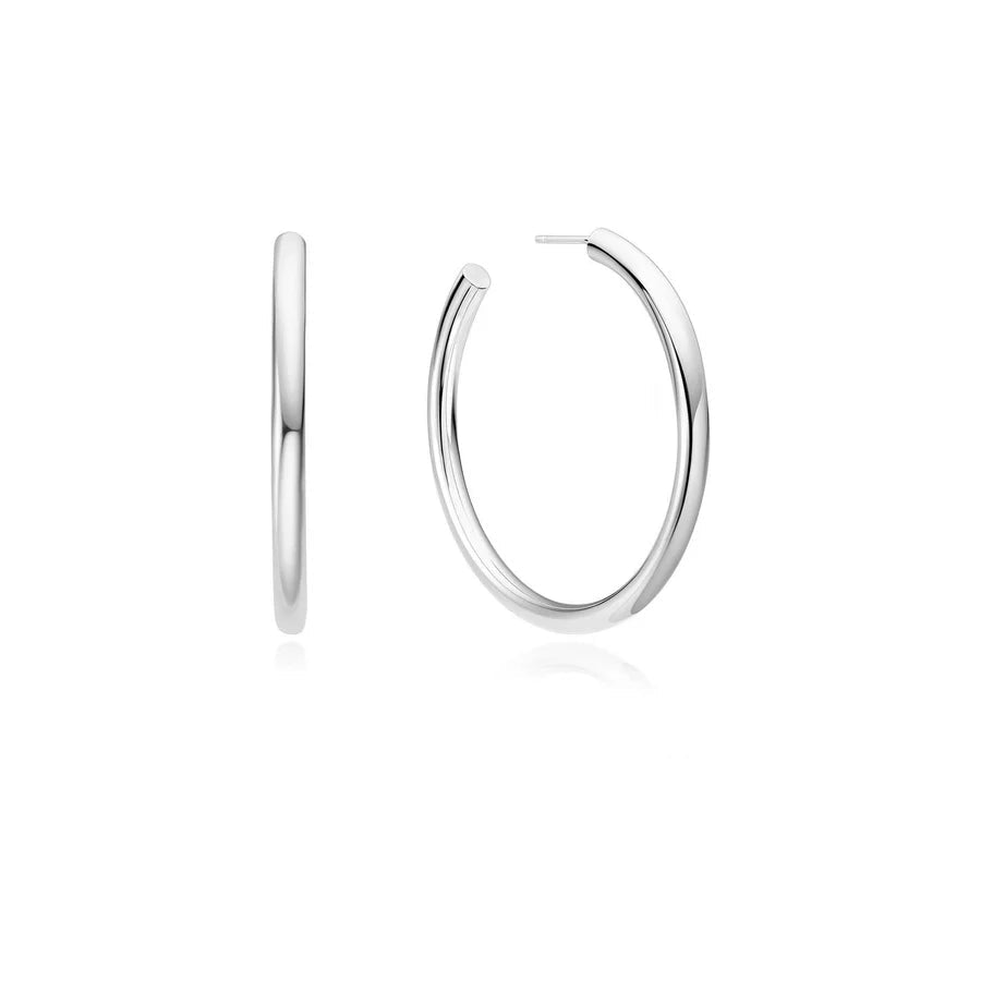 Ania Haie Silver Classic Tube Oversized Hoop Earrings E072-13HE072-13H