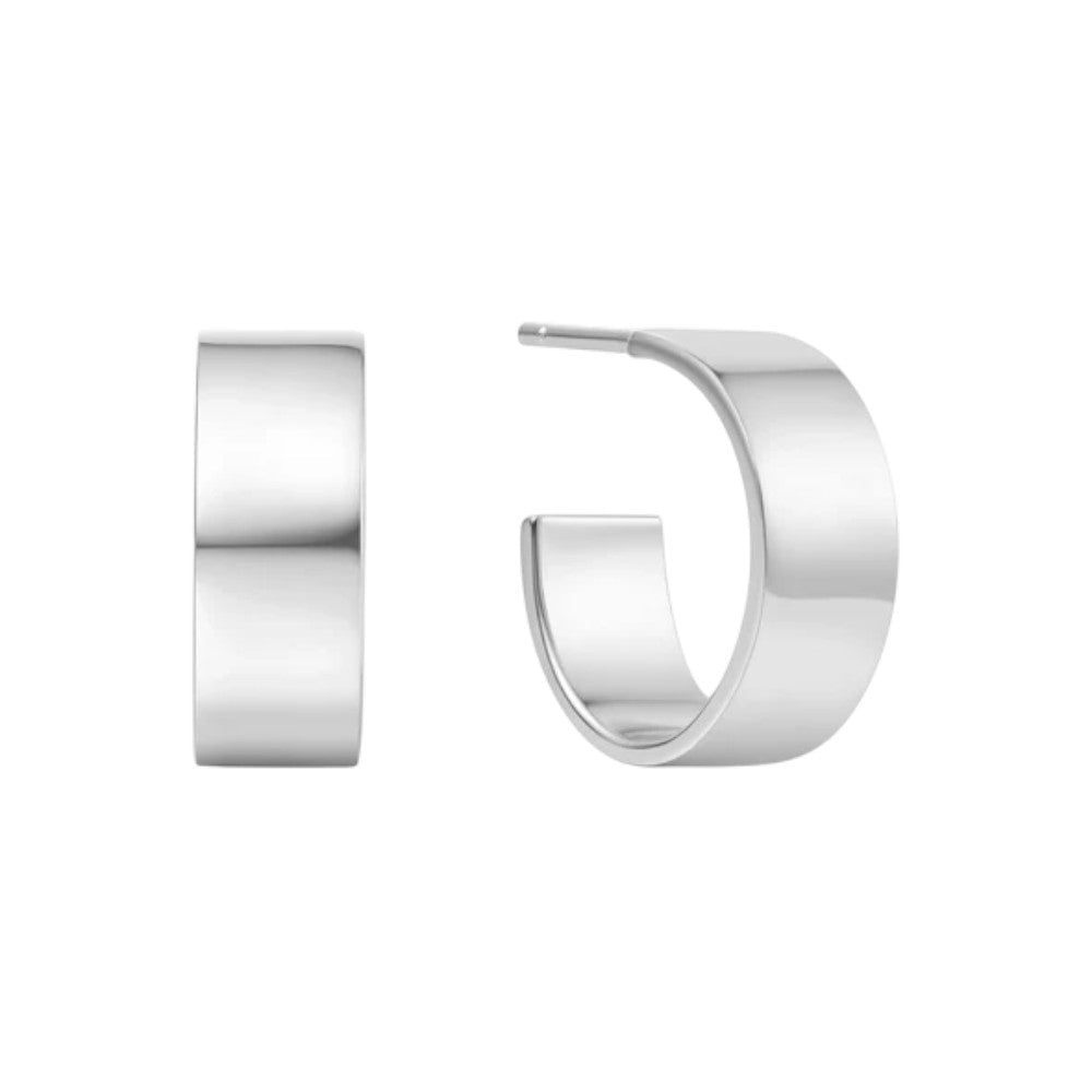 Ania Haie Silver Flat Medium Hoop Earrings E062 - 04HE062-04H