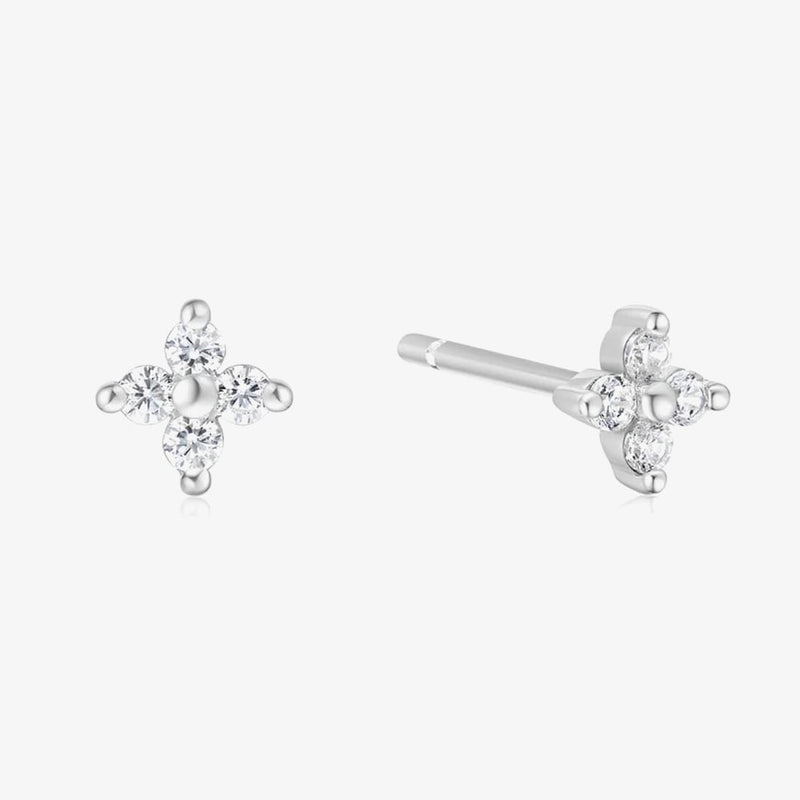Ania Haie Silver Four - Petal Stud Earrings E064 - 01HE064-01H