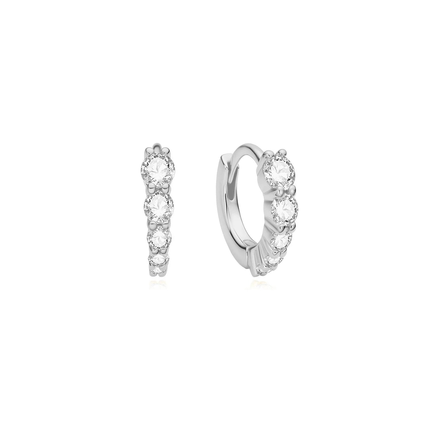 Ania Haie Silver Graduated Sparkle Huggie Hoop Earrings E075-03HE075-03H