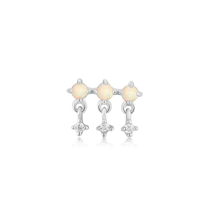 Ania Haie Silver Kyoto Opal Drop Sparkle Barbell Single Stud Earring