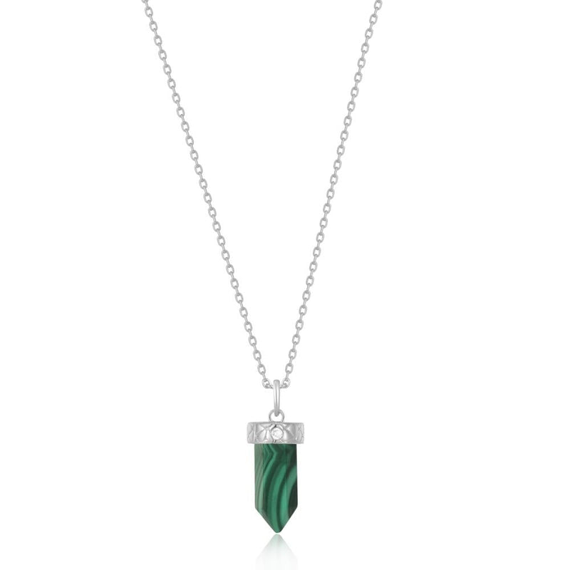 Ania Haie Silver Malachite Point Pendant Necklace