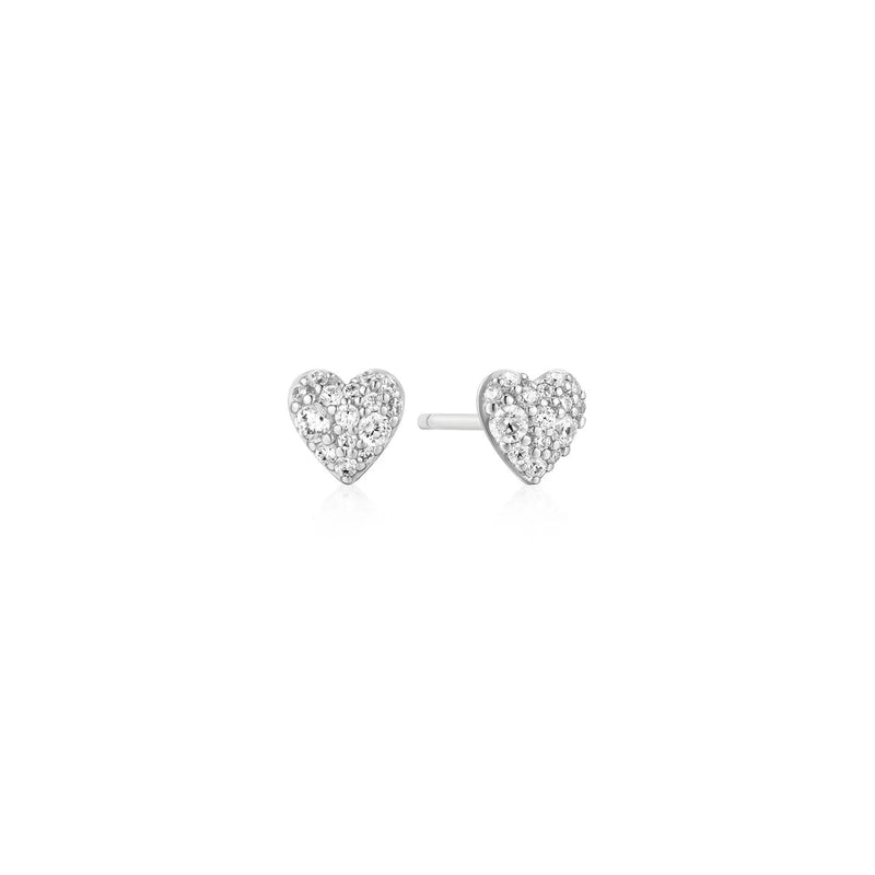 Ania Haie Silver Pave Heart Stud Earrings E074-01HE074-01H