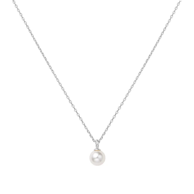 Ania Haie Silver Shell Pearl Drop Pendant Necklace N065 - 01HN065-01H
