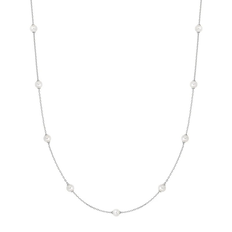 Ania Haie Silver Shell Pearl Station Chain Necklace N065 - 03HN065-03H