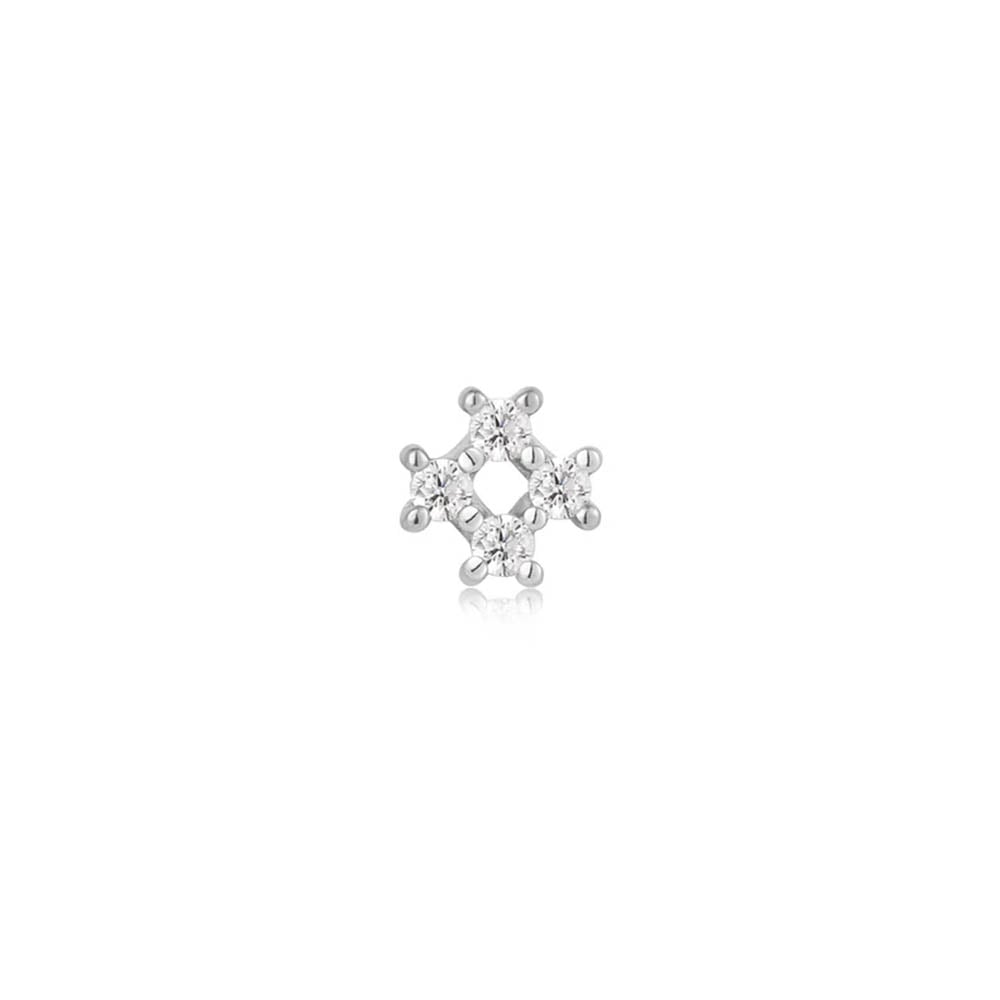 Ania Haie Silver Sparkle Cross Barbell Single Earring