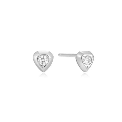 Ania Haie Silver Sparkling Shield Stud Earrings E067 - 03HE067-03H