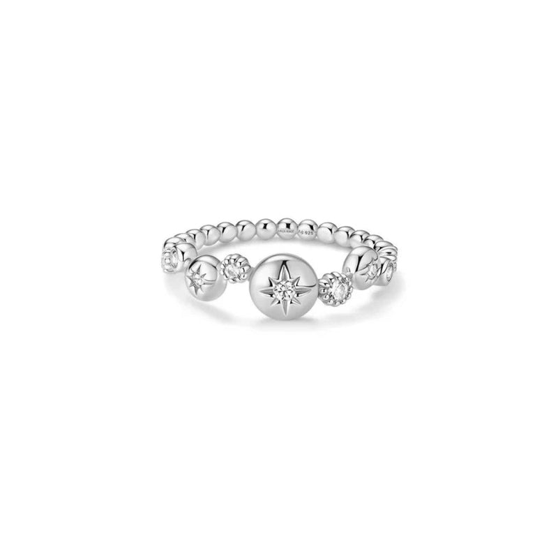 Ania Haie Silver Starburst Zig-Zag Beaded Ring R074-02H-54R074-02H-54