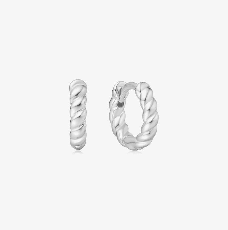 Ania Haie Silver Texture Small Huggie Hoop Earrings E063 - 03HAPP-E063-03H