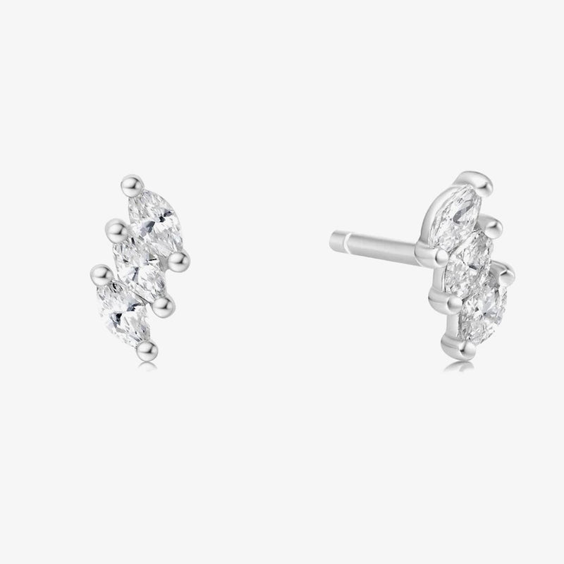 Ania Haie Silver Triple Marquise Stud Earrings E063 - 01HAPP-E063-01H