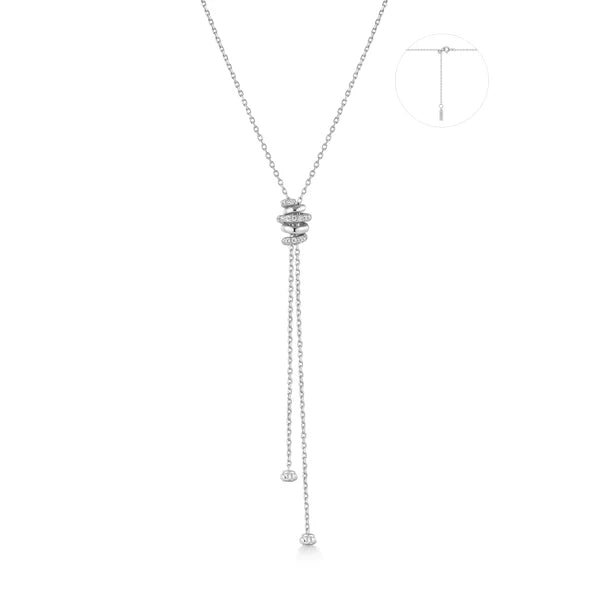 Ania Haie Silver Twisted Rope Lariat Necklace N072 - 07HN072-07H