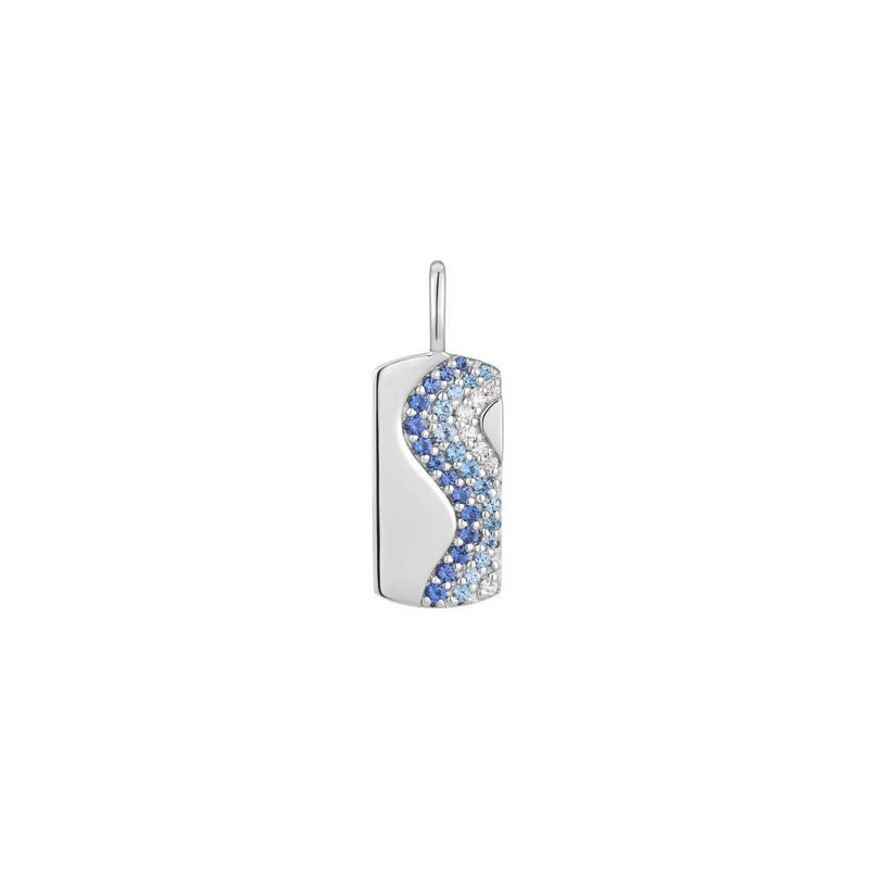 Ania Haie Silver Wave Blue Sparkle Charm NC048 - 18HNC048-18H