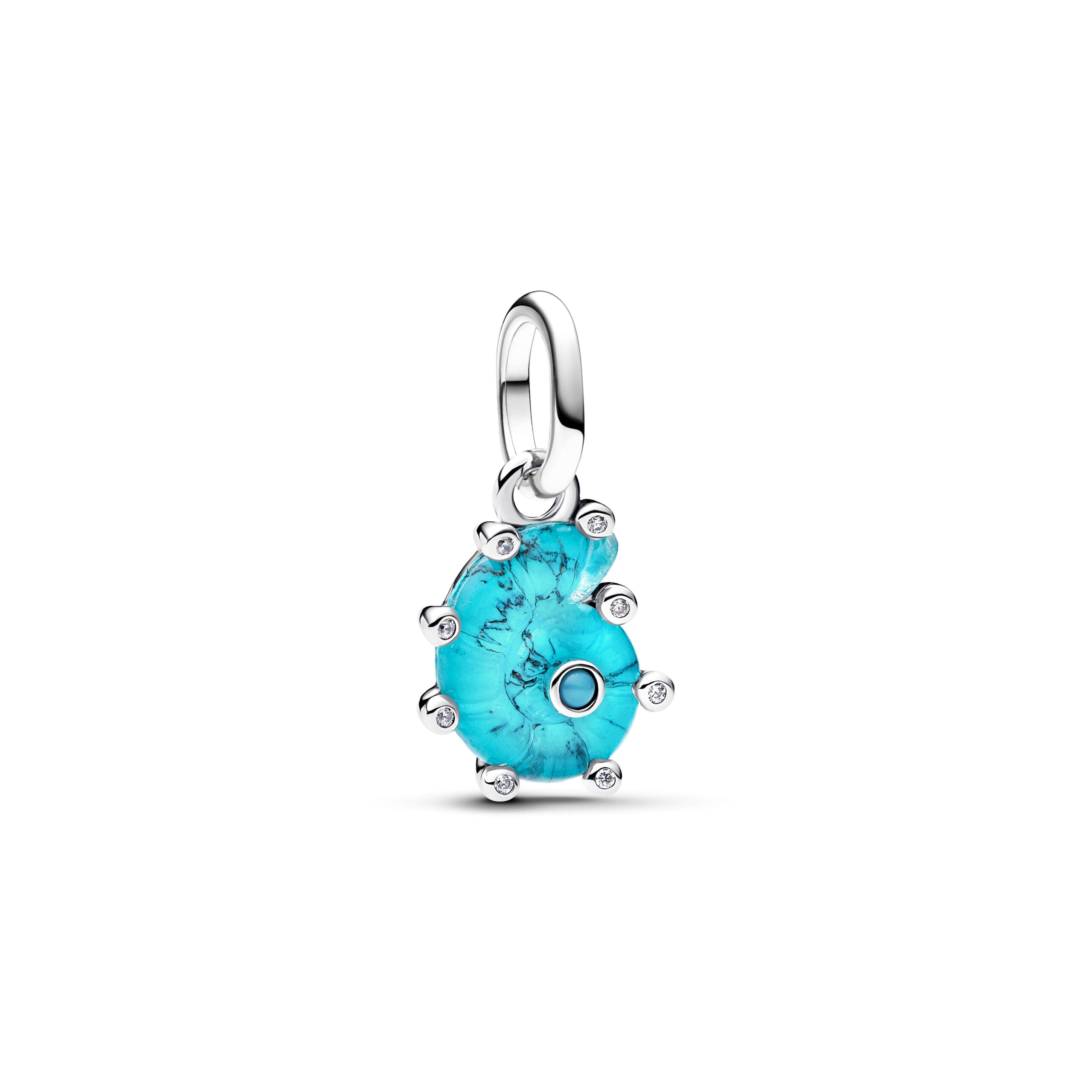 PANDORA Blue Murano Glass Sea Snail Dangle Charm 793900C01 image 0