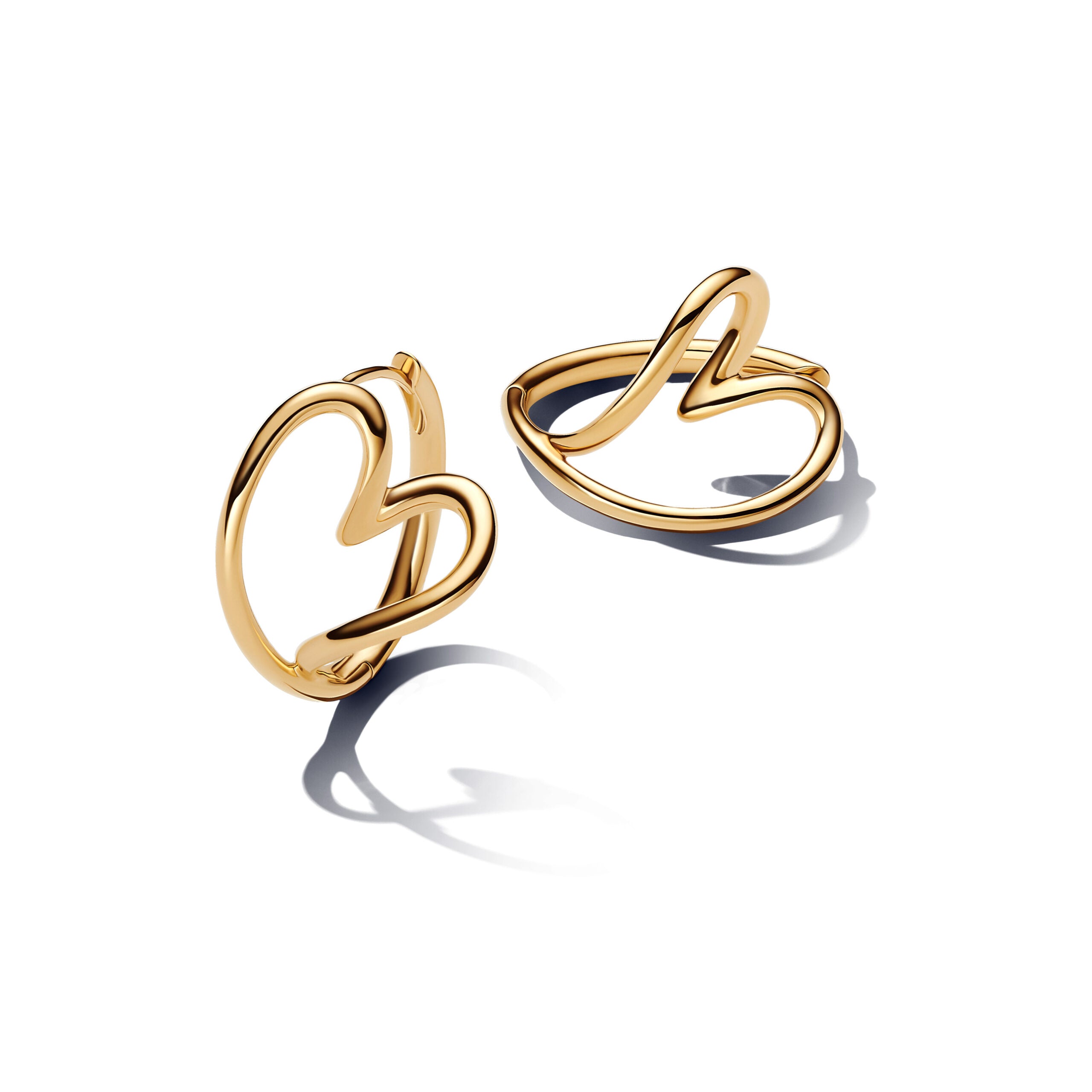 Pandora Organically Shaped Heart Hoop Earrings 263807C00 image 0