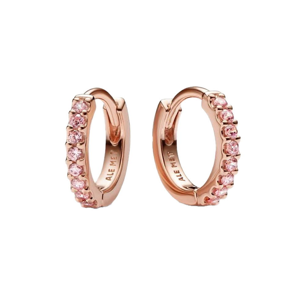 Pandora Sparkling Pink Huggie Hoop Earrings 283015C01 image 0