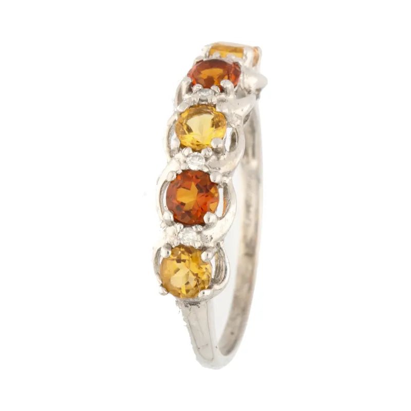 Beautifully Crafted Pre - Owned 9ct Gold Fire Opal Cluster Ring2026W35-22-1