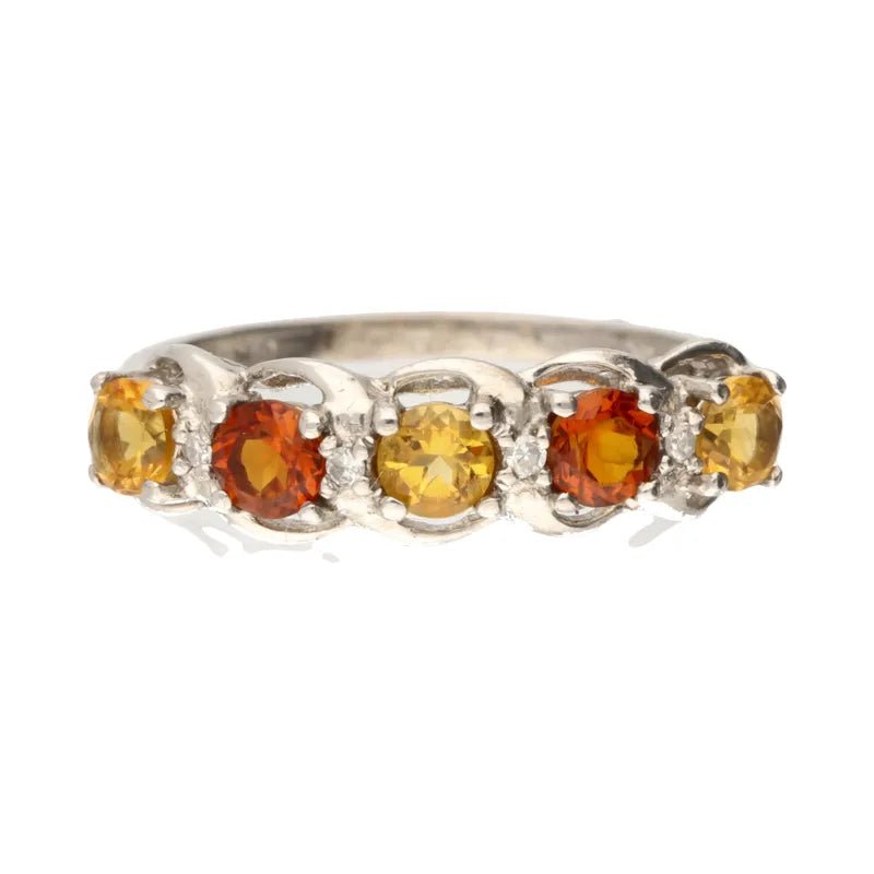 Beautifully Crafted Pre - Owned 9ct Gold Fire Opal Cluster Ring2026W35-22-1