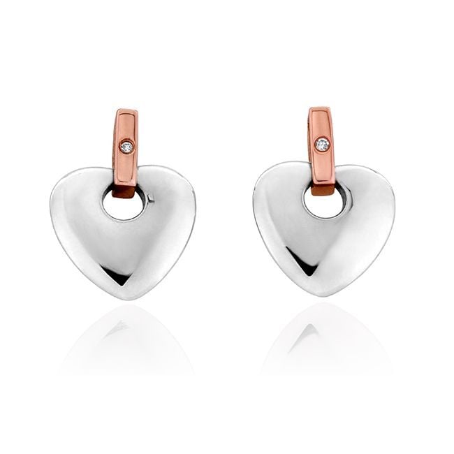 Clogau Cariad Sterling Silver Stud Earrings with Diamonds 3SCE010 image 0
