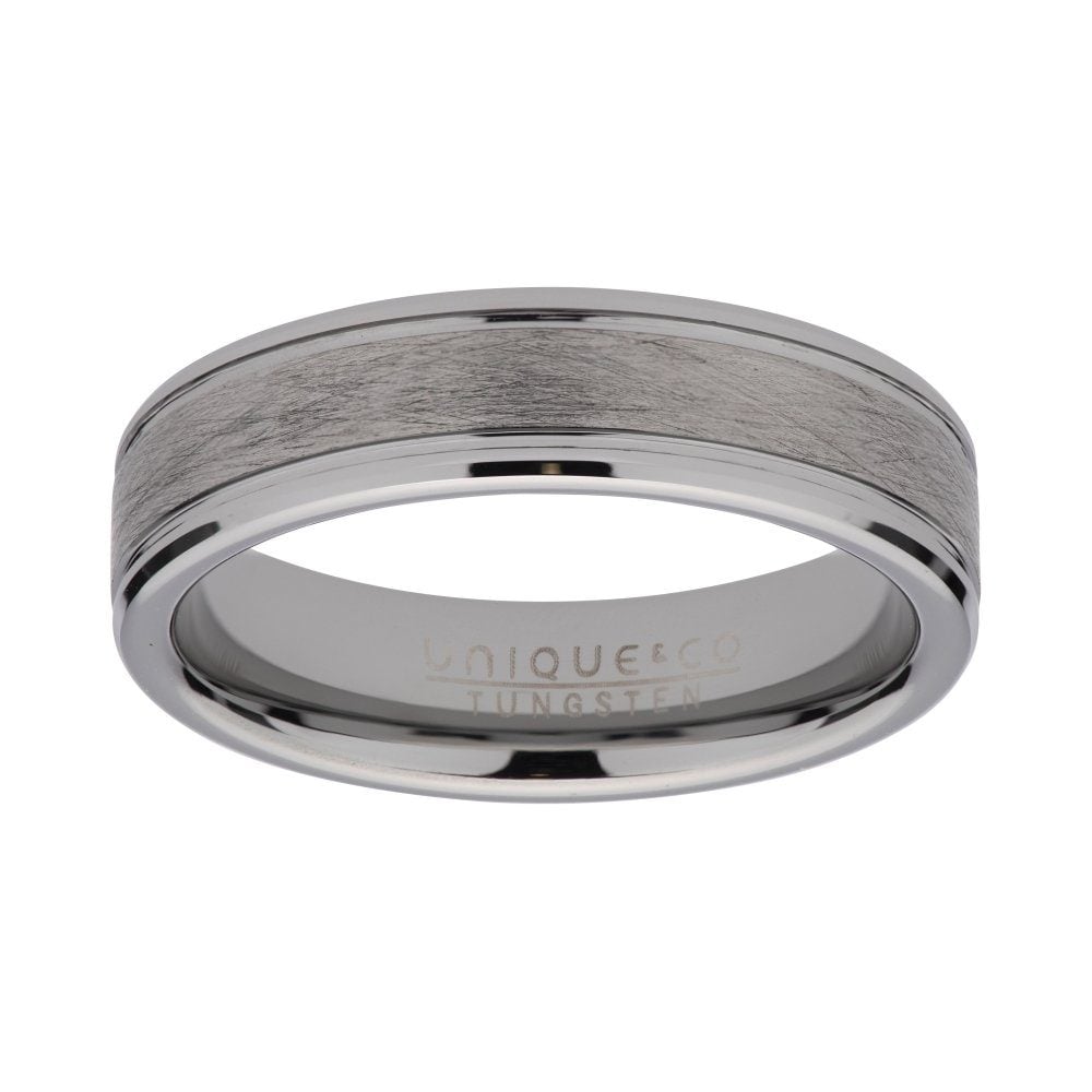 Tungsten Carbide with Matte Inlay 6mm Ring image 0