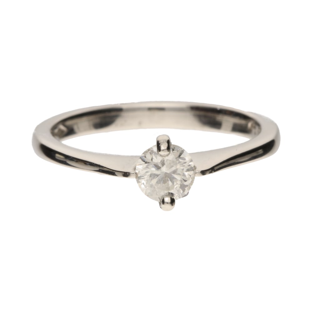 Pre-Owned Palladium 4 Claw Diamond Solitaire Ring image 0