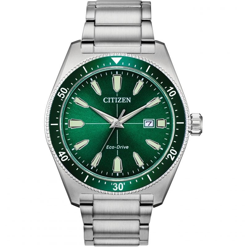 Citizen Eco - Drive Mens Vintage Sport Green Dial Watch AW1598 - 70X