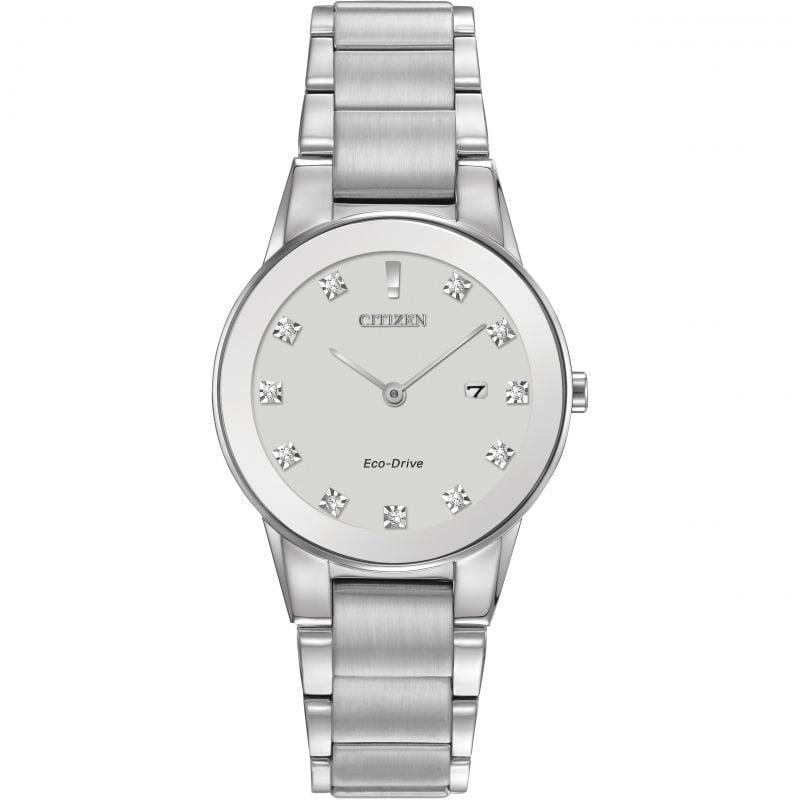 Citizen Ladies' Eco - Drive Axiom Diamond Silver Tone Watch GA1050 - 51B