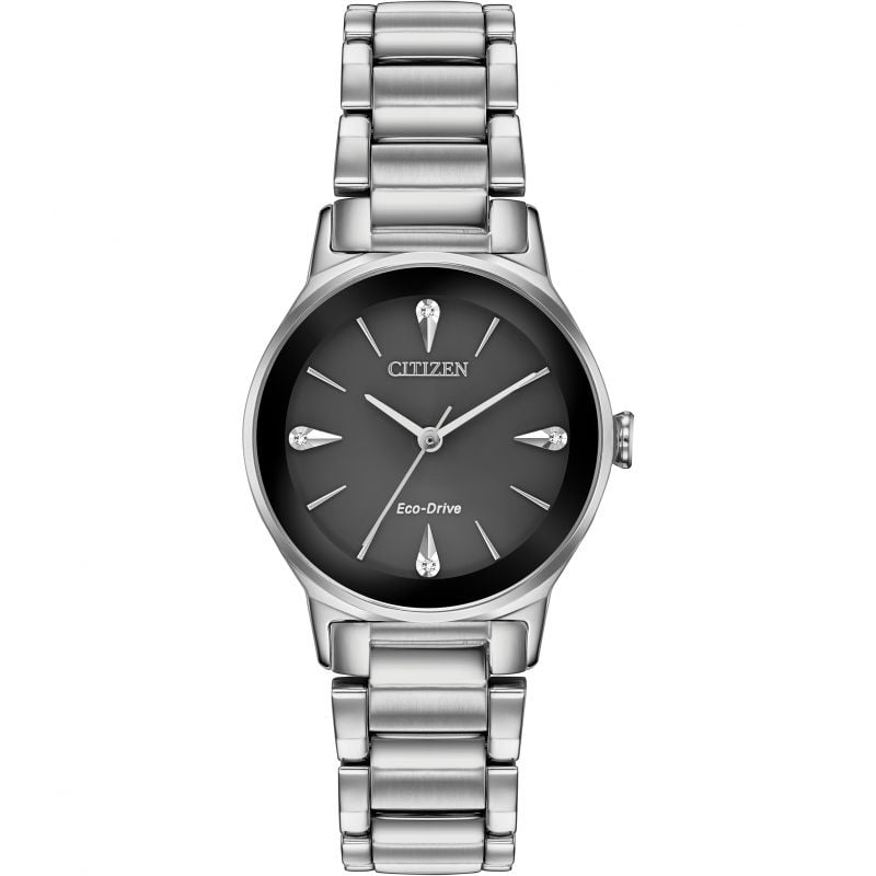 Citizen Ladies' Eco - Drive Axiom Diamond Stainless Steel Watch EM0730 - 57E