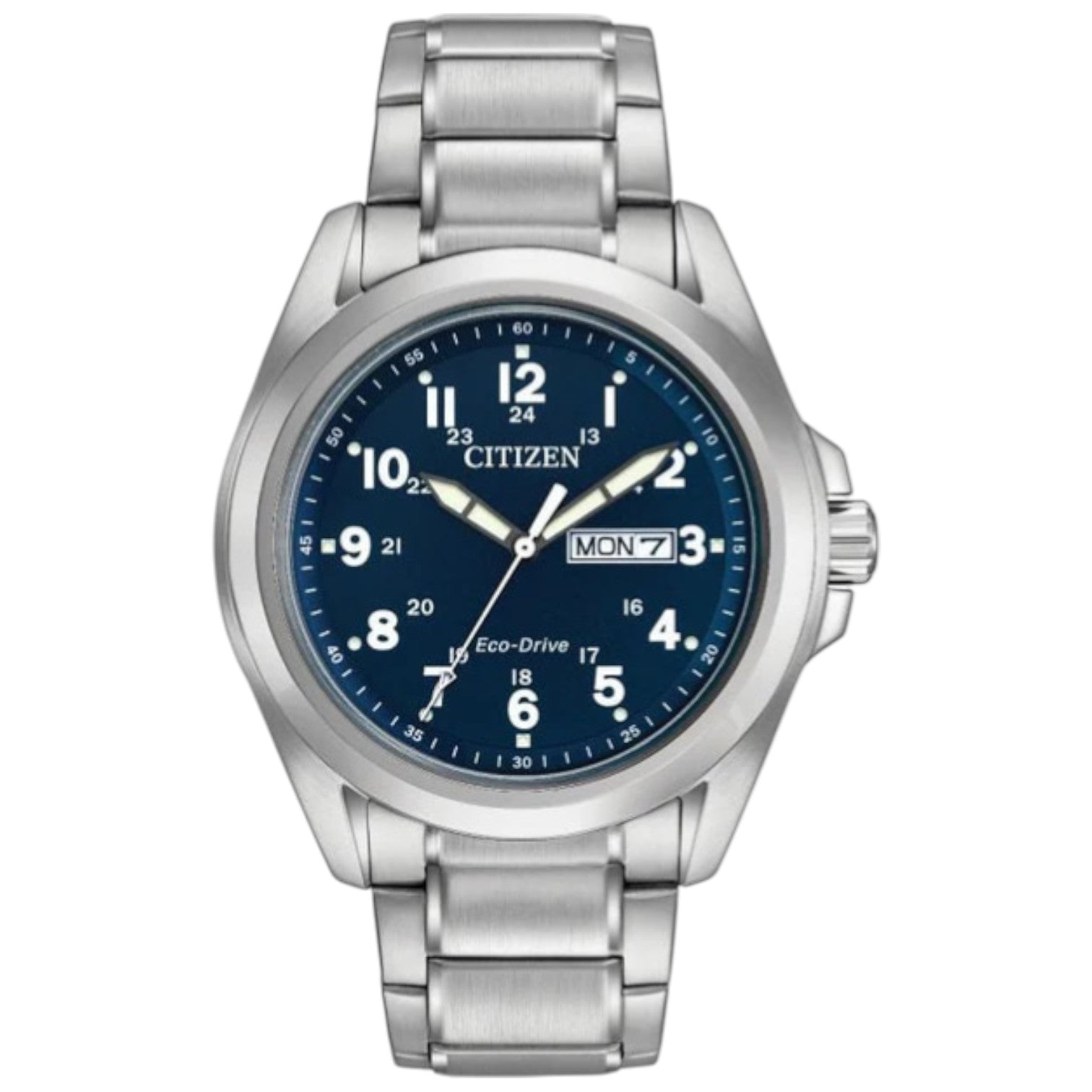 Citizen Men's Eco - drive Blue Dial Stainless Steel Bracelet Watch AW0050 - 58L