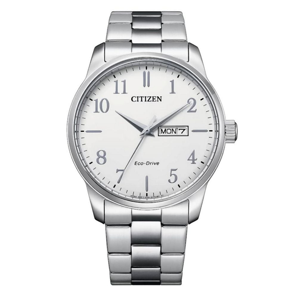 Citizen Men's Eco - Drive White Dial Stainless Bracelet Watch BM8550 - 81A