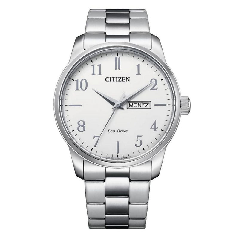 Citizen Men's Eco - Drive White Dial Stainless Bracelet Watch BM8550 - 81A