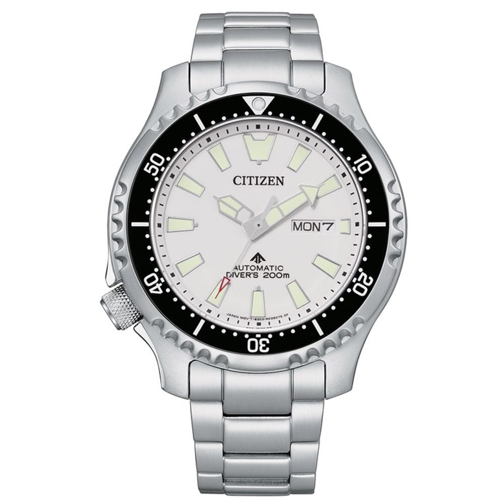 Citizen Mens Promaster Automatic White Dial Diver Watch NY0150 - 51A