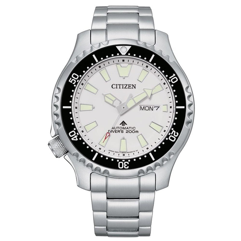 Citizen Mens Promaster Automatic White Dial Diver Watch NY0150 - 51A