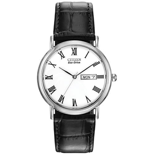 Citizen Men's Roman Dial Black Leather Watch BM8240 - 11A
