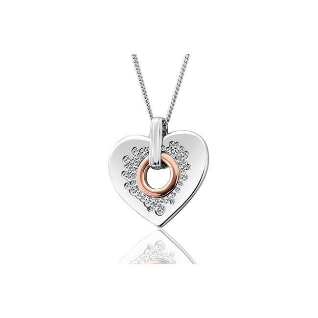 Clogau Cariad Sterling Silver Sparkle Big Heart Pendant with Topaz 3SCCP0144211