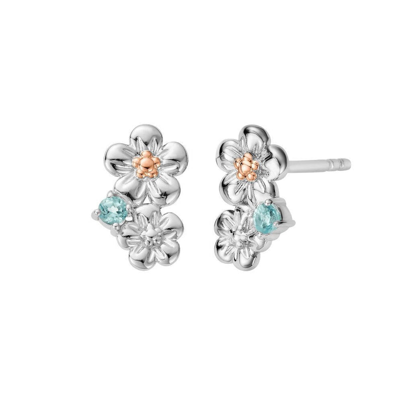 Clogau Celebration Sterling Silver Curved Stud Earrings with Topaz 3SNWO1009